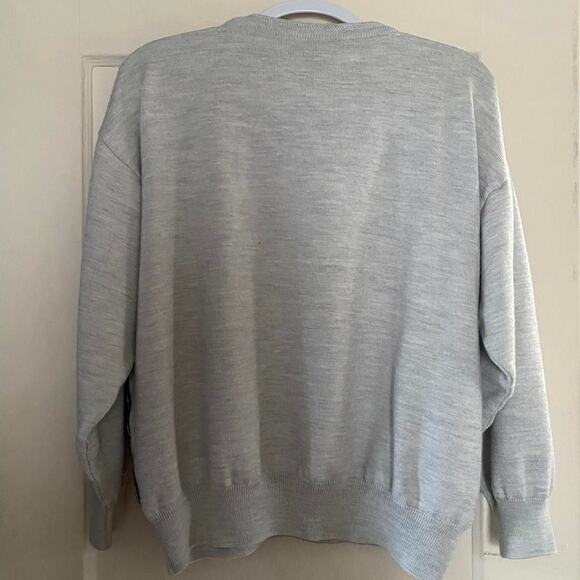 Vintage 80s Massoti Grey Retro Sweater Size Large - Picture 2 of 3
